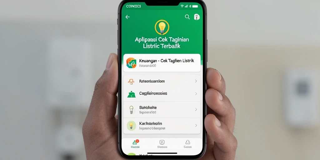 Tampilan antarmuka aplikasi COIN303 untuk cek tagihan listrik.
