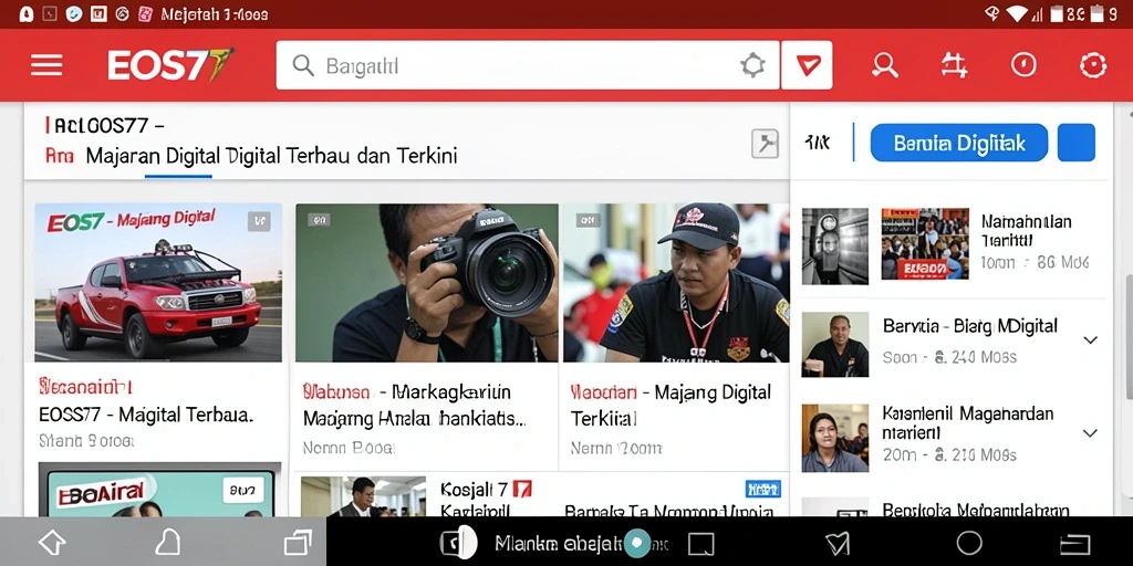 Tampilan antarmuka utama EOS77 yang menarik dan mudah dinavigasi.