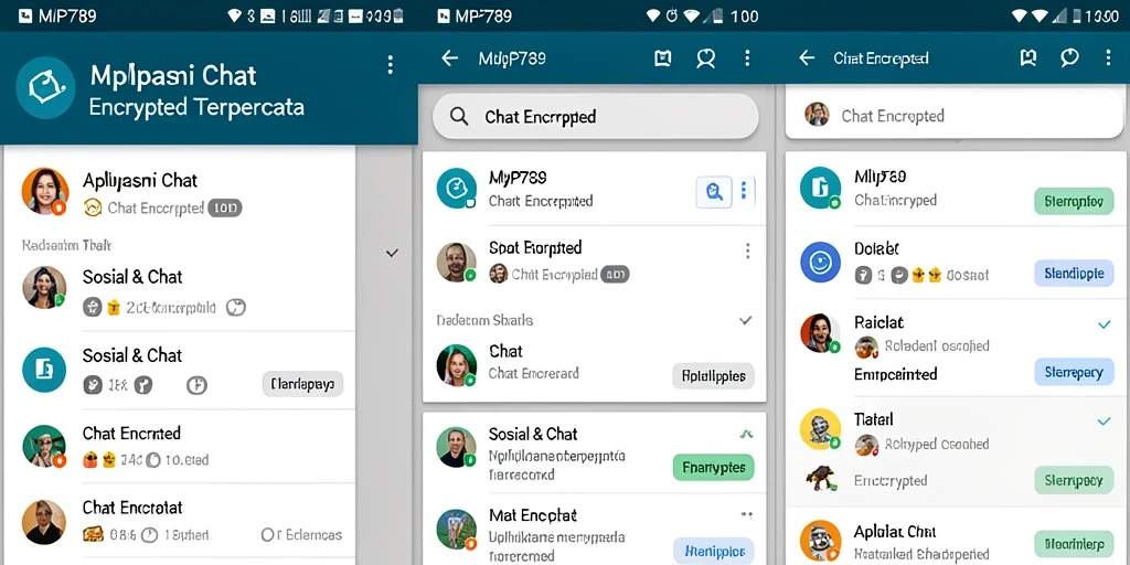 Antarmuka aplikasi MVP789 yang modern dan aman untuk chatting.