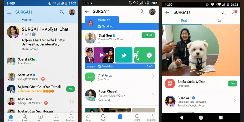 Antarmuka modern SURGA11 yang memudahkan chat grup.