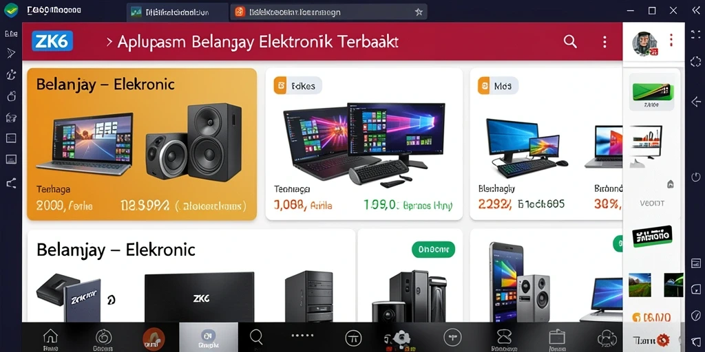 Antarmuka aplikasi ZK6 menampilkan produk elektronik dengan jelas dan menarik.